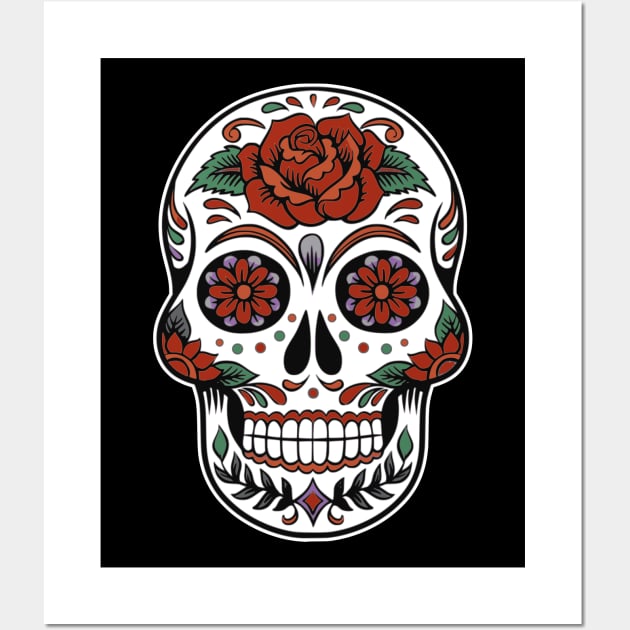 Dia De Los Muertos - Day of the Dead Mexican Sugar Skull - Halloween Wall Art by Elsie Bee Designs